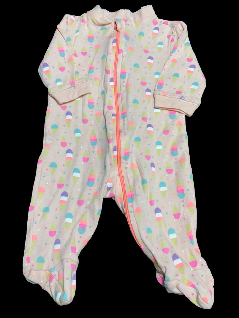 👣 10/$25 - Peach Ice Cream Print Sleeper